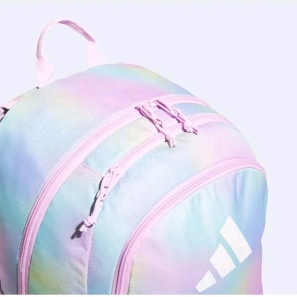 Adidas Pastel Rainbow Tie Dye Backpack Affiliate Gradient Lilac NWT $45 - Picture 5 of 5